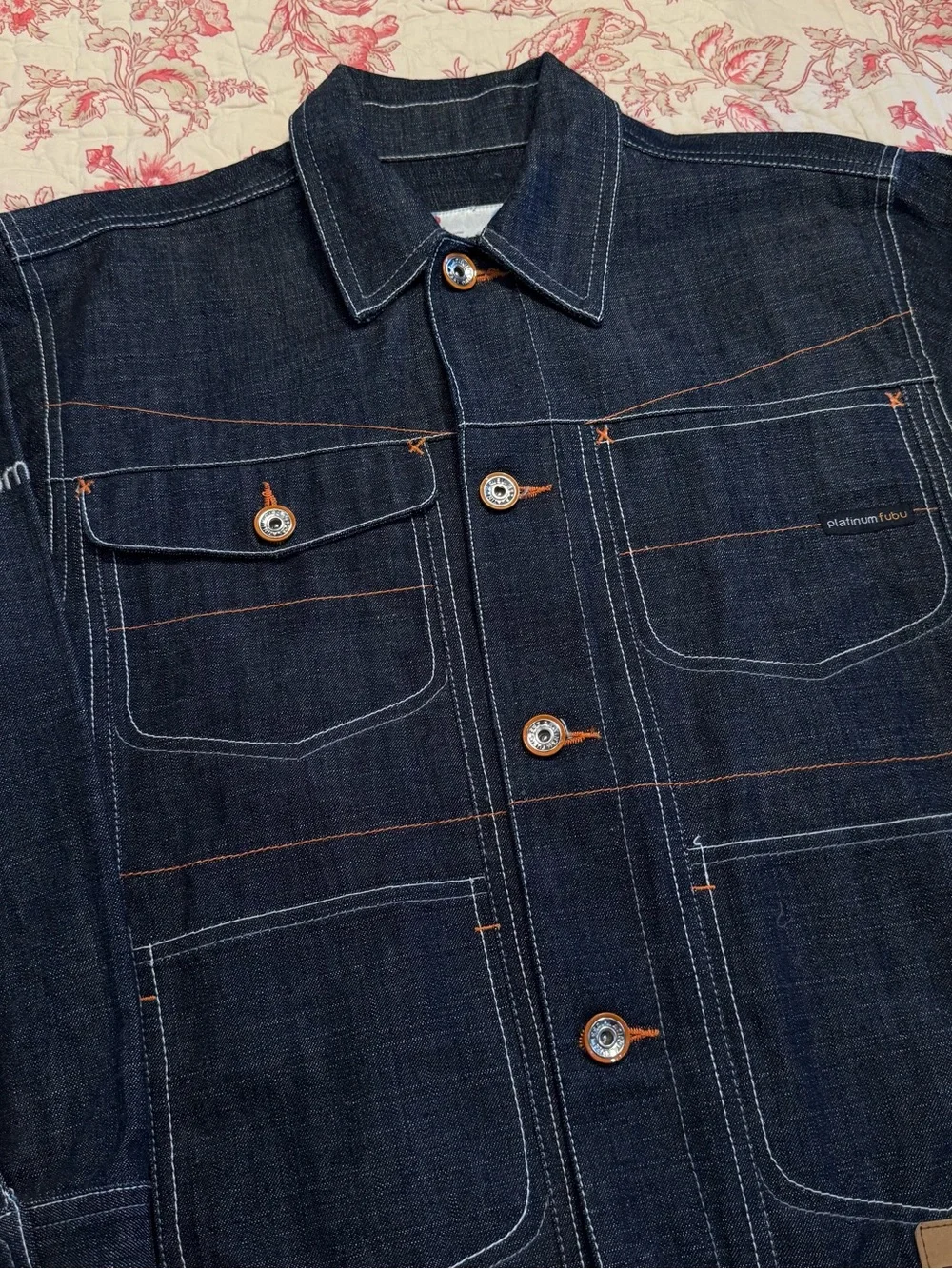 Beautiful Vintage FUBU x Muhammad Ali Dark Indigo Blue Denim Jacket